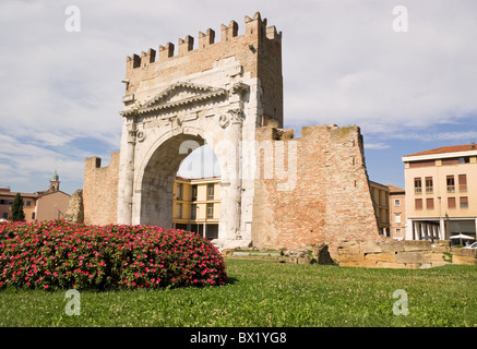 Bogen des Augustus in Rimini Stockfoto