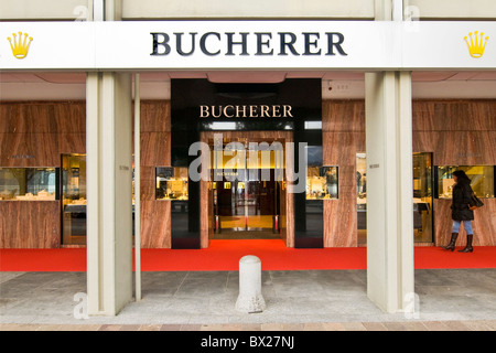 Bucherer Shop, Lugano, Schweiz Stockfoto