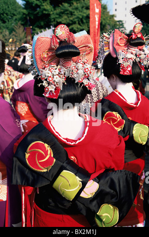 Asien Japan Asien Honshu Tokio Geishas Geisha Oiran Jidai Matsuri Festival Festival der Epochen Festival Festiva Stockfoto