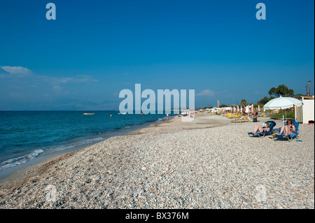 Der Strand von Acharavi, Korfu, Griechenland Stockfoto