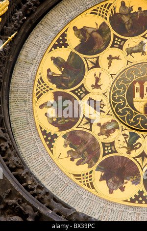 astronomische Uhr in Prag, Tschechische Republik Stockfoto