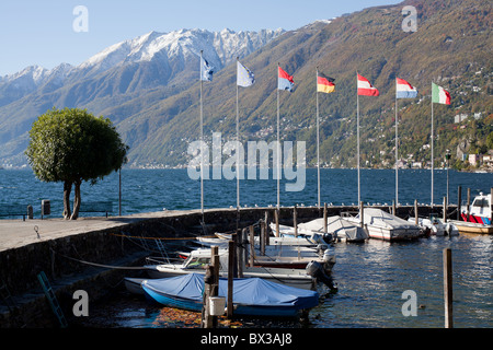 Hafen von Ascona, Tessin, Schweiz Stockfoto