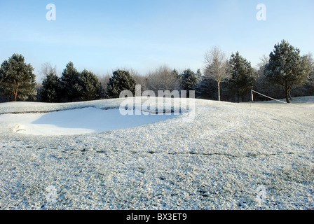 Schnee auf einem Golfplatz in Wicklow Irland Stockfoto