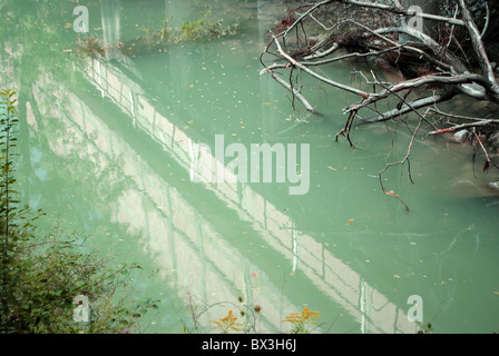 schmutzig und verschmutzten Teich Stockfoto