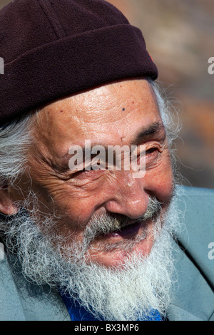 Porträt von älteren Inuit Mann von Uummannaq, Nord-Grönland, Grönland Stockfoto