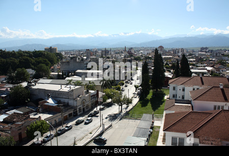 Salta von der Seilbahn entfernt mit den Anden im Hintergrund Stockfoto