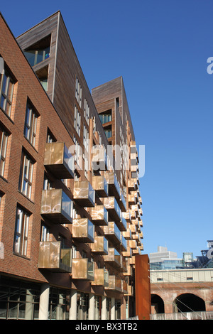 Watermans Ort, Riverside Apartments, Getreidespeicher Wharf, Leeds Waterfront, Leeds Stadtzentrum entfernt. Stockfoto