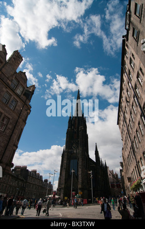 Der Hub am oberen Rand der Royal Mile entfernt, Edinburgh Stockfoto