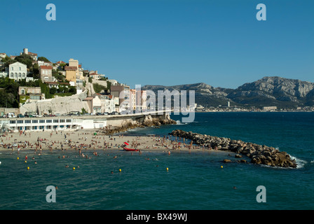 Der Zweiradspezialist Strand von Marseille, Frankreich Stockfoto