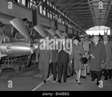 Schah Mohammad Reza Pahlavi, Antonin Novotny, Flugzeuge, Flugzeug, Aero Vodochody Stockfoto