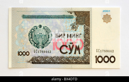 Usbekistan 1000 ein Tausend Som Banknote. Stockfoto