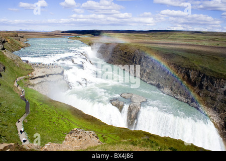 Wasserfall Gulfoss Island Stockfoto