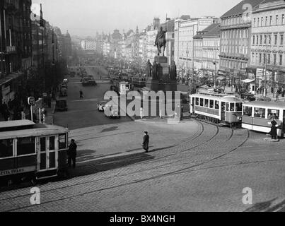 Prag 1938, Stofftransport Stockfoto