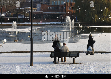 Swanswell Pool im Winter, Coventry, England, UK Stockfoto