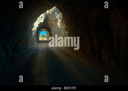 Midland Railroad Tunnel, vier Tunnel gebaut im Jahre 1887, CR371, Buena Vista, Colorado, USA Stockfoto