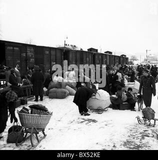 Ethnischen Deutschen Deportation aus Sudetenland Stockfoto