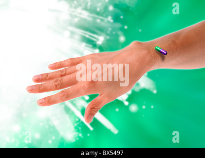 RFID-Chip Kapsel, konzeptuellen Kunstwerk Stockfoto