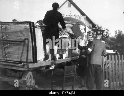 Tschechoslowakische Staatsbürger umzusiedeln Sudetenland Stockfoto