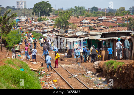 Kibera Slum, Nairobi, Kenia Stockfoto