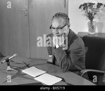 Alexander Dubcek, Rede, Adresse, Radio, Fernsehen, TV Stockfoto