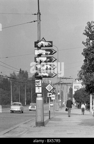 Verkehr, Schilder, Protest, Widerstand, Prag Stockfoto