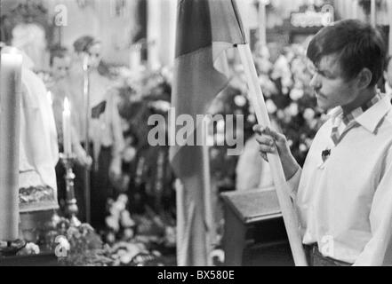 Milan Kadlec, Opfer, Tote, Unfall, Beerdigung, Nationalflagge, trauernden Stockfoto