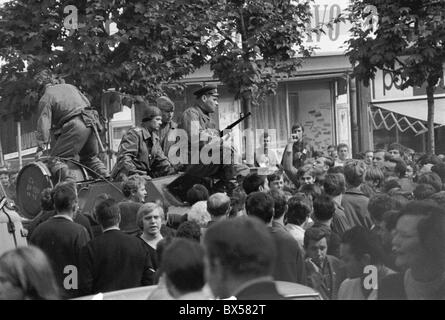 Tank, Protest, Brünn Stockfoto