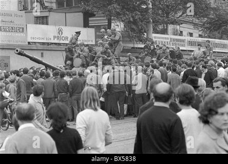 Tank, Protest, Brünn Stockfoto