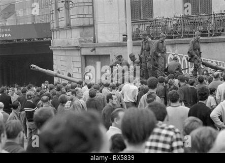 Tank, Protest, Brünn Stockfoto