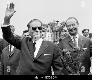 Josip Broz Tito, Alexander Dubcek, Prag, Flughafen, Stockfoto