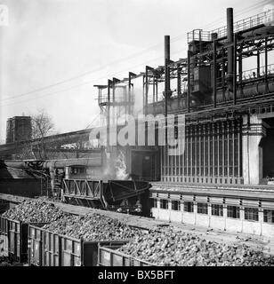 Tschechoslowakei Kladno 1947.  Kladno-Eisen-Fabrik, die von den ursprünglichen Besitzern in konfisziert wurde, so genannten Beneš-Dekrete wurde Stockfoto