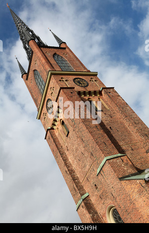 Turm der Kirche Riddarholmen in Stockholm, Grabstätte der schwedischen Könige Stockfoto