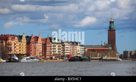 Auf Kings Island in Stockholm, an den Ufern der Riddarfjärd: das Rathaus (Stadthaus). Stockfoto