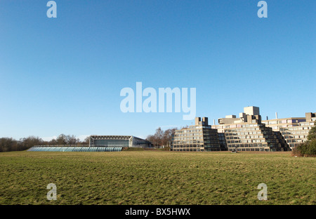 Das Sainsbury Centre for Visual Arts und der unverwechselbaren aufgeführten Zikkurat gestaltete Gebäude an der University of East Anglia, Norfolk Stockfoto