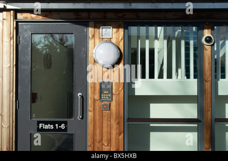 Tastatur-Entry-System für moderne Wohnungen Norwich UK Stockfoto