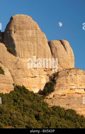 Les Agulles, Berg Natural Park von Montserrat, Barcelona, Spanien Stockfoto