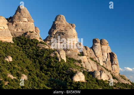 Les Agulles, Berg Natural Park von Montserrat, Barcelona, Spanien Stockfoto