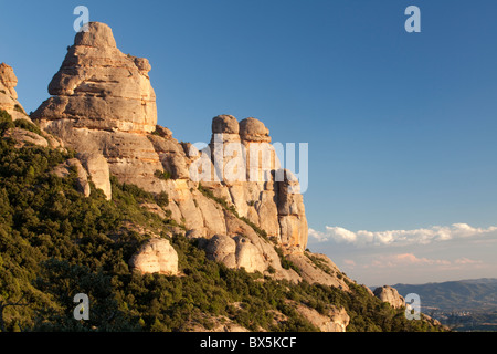 Les Agulles, Berg Natural Park von Montserrat, Barcelona, Spanien Stockfoto