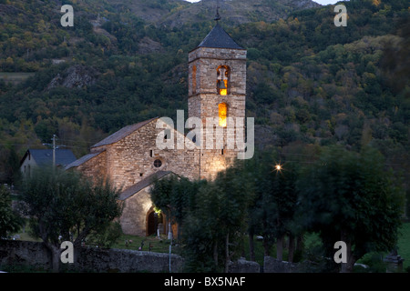 Kirche Sant Feliu de Barruera, Barruera, Vall de Boí, Lleida, Spanien Stockfoto