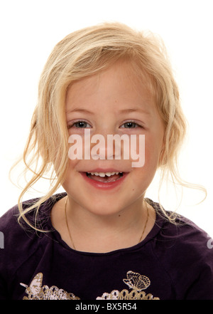 glückliches Mädchen für sechs Jahre alte causasian Stockfoto