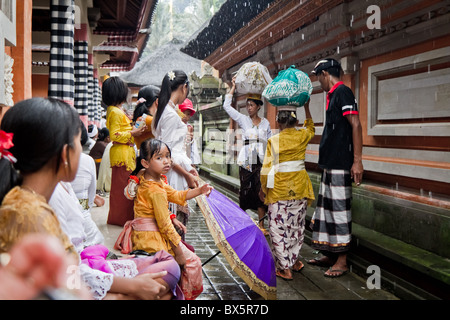 Festlichkeit im Tirta Empur Tempel während balinesische Neujahr, Bali, Indonesien Stockfoto