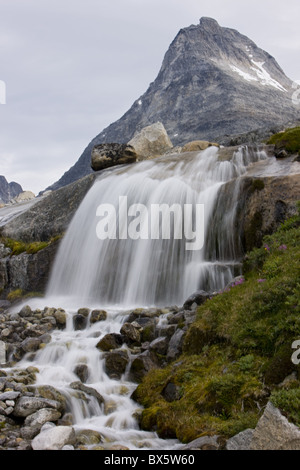 Wasserfall, Prinz Christian Sund, Grönland, Arktis, Polarregionen Stockfoto