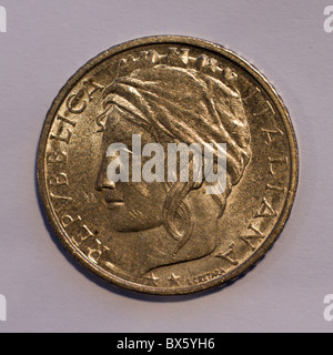 Italienische Lira-Münze Stockfoto
