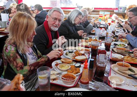 Fort Worth Stockyards Mittagessen, Riscky Restaurant, Texas Stockfoto