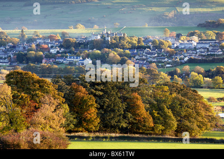 Herbst in Wensleydale: eine Ansicht von Leyburn, North Yorkshire Stockfoto