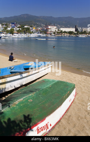 Tlacopanocha Strand in Altstadt Acapulco, Bundesstaat Guerrero, Mexiko, Nordamerika Stockfoto