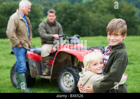 Familie mit Quad Stockfoto