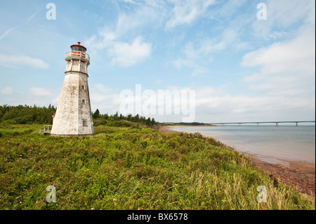 Leuchtturm am Cape Jourimain National Wildlife Area, New Brunswick, Kanada, Nordamerika Stockfoto