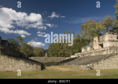 Ball Court, Copan archäologische Park, UNESCO-Weltkulturerbe, Copán, Honduras, Mittelamerika Stockfoto