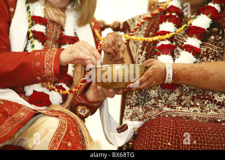 Hindu-Hochzeit am Bhaktivedanta Manor, Watford, Hertfordshire, England, Vereinigtes Königreich, Europa Stockfoto
